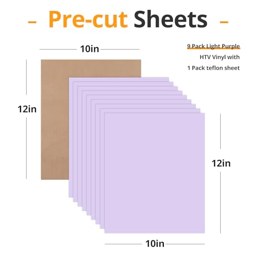 Light Purple Heat Transfer Vinyl Bundle (10 Count)