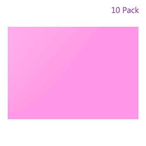 10Pcs Correction Gel Light Filter Overlay Transparent Plastic PVC Sheets Pink for Photo
