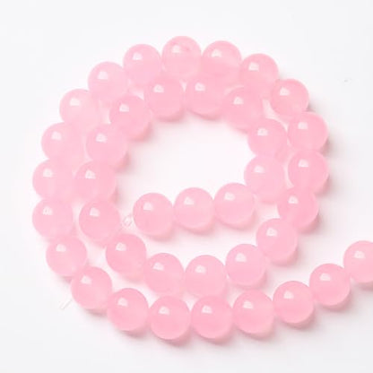 32pcs Natural Light Pink Chalcedony Stone Beads for Jewelry Making