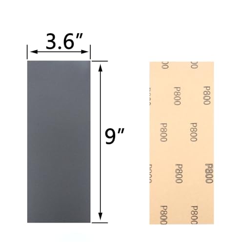 30Pcs 9 x 3.6 Inchs 800 Grit Wet and Dry Handmade Universal Sanding Sheets