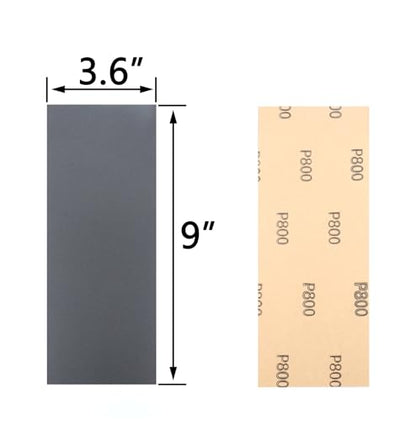 30Pcs 9 x 3.6 Inchs 800 Grit Wet and Dry Handmade Universal Sanding Sheets
