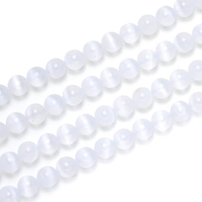 45pcs Adabele Natural White Selenite Crystal Gemstone Not Dyed 8mm Round Beads (47 Count)