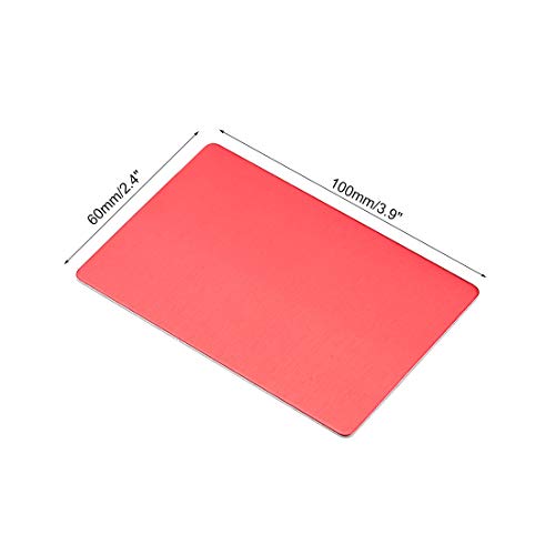 Blank Metal Card 100x60x1mm Anodized Aluminum Plate for DIY Laser Printing Engraving Red 5 Pcs (5 Count)