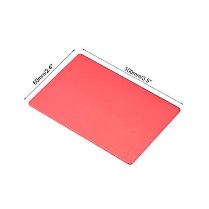 Blank Metal Card 100x60x1mm Anodized Aluminum Plate for DIY Laser Printing Engraving Red 5 Pcs (5 Count)