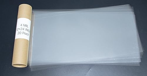 20PCS 4 Mil 12 X 24 Inch Clear Plastic Sheets (20 Count)