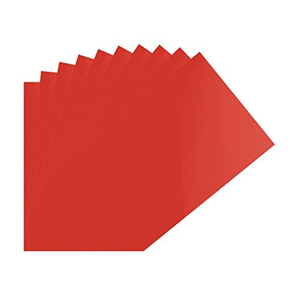 10Pcs Correction Gel Light Filter Overlay Transparent Plastic PVC Sheets Red for Photo