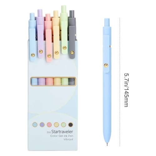 Colored Gel Pens 12 Pack 0.7mm Medium Point Pens for Journaling (12 Count)