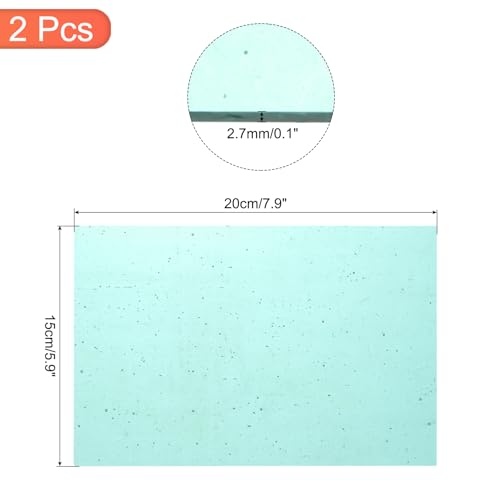 2 Pcs Stained Glass Sheet Mosaic Tile 7.9 Inch x 5.9 Inch Lake Blue Stained Glass Sheets for Crafts DIY Art Project