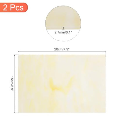 2 Pcs Stained Glass Sheet Mosaic Tile 7.9 Inch x 5.9 Inch Apricot Stained Glass Sheets for Crafts DIY Art Project