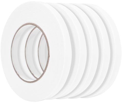 Double Sided Foam Tape 0.39In x 16.5FT 5 Pack (5 Count)