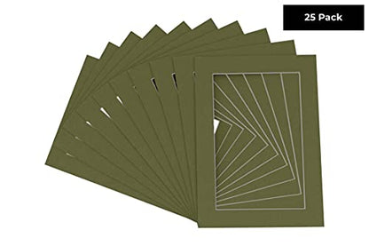 Pack of 25 Acid Free 8x10 Mats Bevel Cut for 5x8 Photos (25 Count)