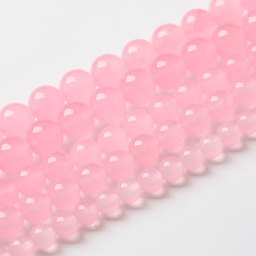 32pcs Natural Light Pink Chalcedony Stone Beads for Jewelry Making