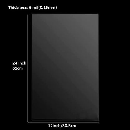 15 Pack 6 Mil 12 x 24 inch Clear Mylar Stencil Sheet