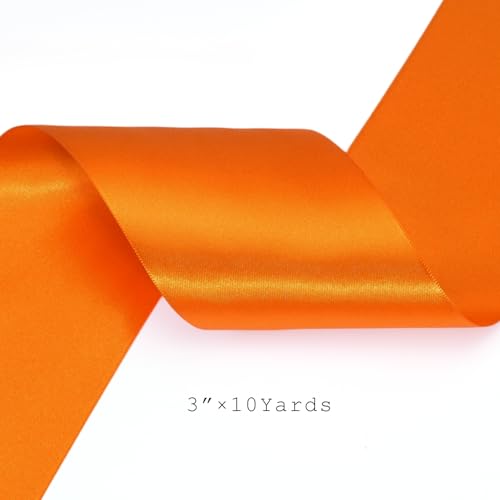 Orange Satin Ribbon 3 Inch x 10 Yards Double Faced