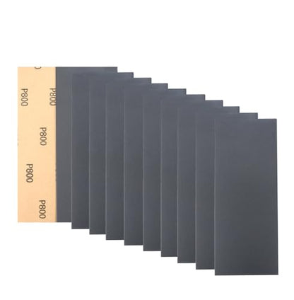 30Pcs 9 x 3.6 Inchs 800 Grit Wet and Dry Handmade Universal Sanding Sheets