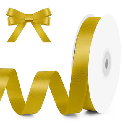 5 8" x 50 Yards Golden Satin Ribbon Crafts Gift Wrapping