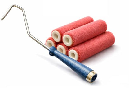 Premium 4 Inch Mohair Mini Paint Roller 6pc Set. 4" Mini Roller Frame + 5 Pack