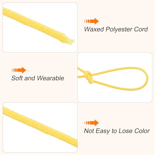 Waxed Cord 1.2mm Waxed Polyester Cord 175 Yard Wax String for Bracelet Making