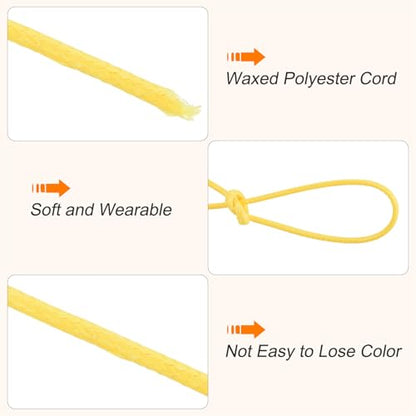 Waxed Cord 1mm Waxed Polyester Cord 175 Yard Wax String for Bracelet Making