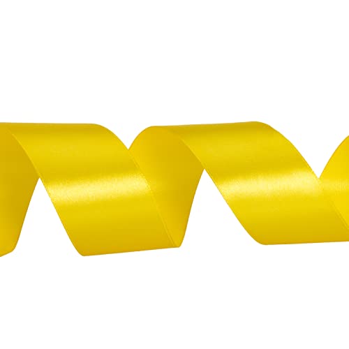 1 1 2 Inch Yellow Solid Satin Ribbon for Gift Wrapping