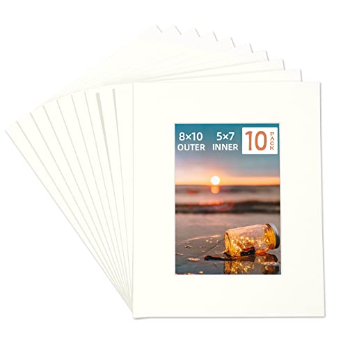 10 Pack Acid Free Ivory Picture Frame Mats
