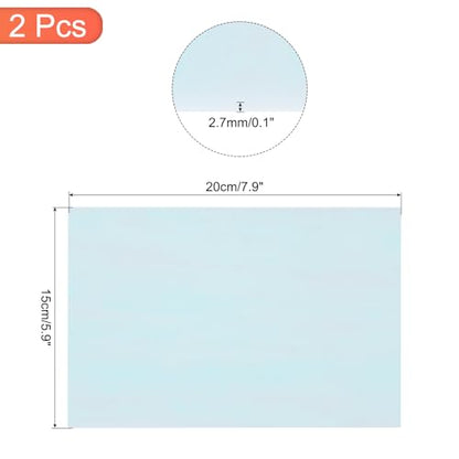 2 Pcs Stained Glass Sheet Mosaic Tile 7.9 Inch x 5.9 Inch Light Blue Stained Glass Sheets for Crafts DIY Art Project