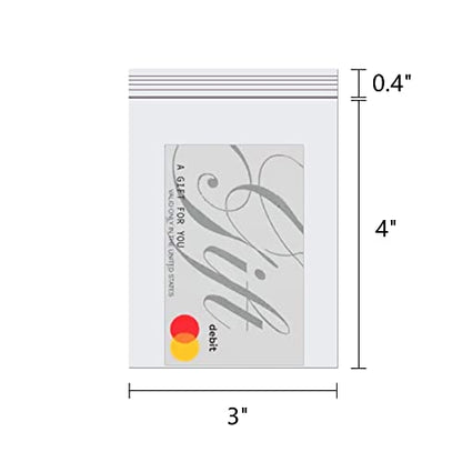 3" x 4" Small Zipper Bags for Jewelry 300pcs Clear Resealable Zipper Tiny Plastic Baggies 2 Mil for Beads Candy Crafts Photos