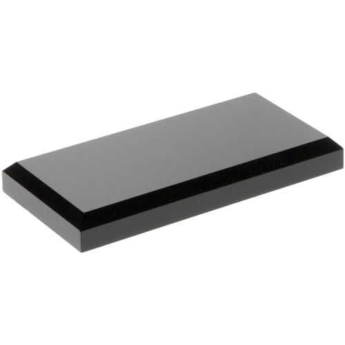 4" W x 2" D x 0.5" H Black Rectangular Display Base (6 Count)