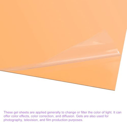 4Pcs Correction Gel Light Filter Overlay Transparent Plastic PVC Sheets Orange for Photo