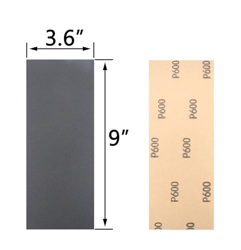 30Pcs 9 x 3.6 Inchs 600 Grit Wet and Dry Handmade Universal Sanding Sheets