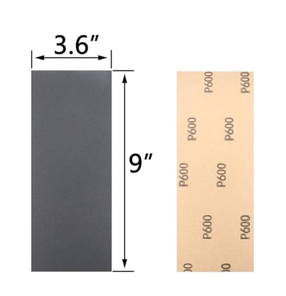 30Pcs 9 x 3.6 Inchs 600 Grit Wet and Dry Handmade Universal Sanding Sheets