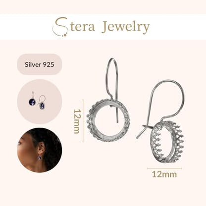 925 Sterling Silver Earring Setting (2 Count)