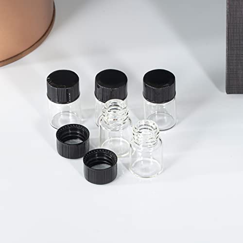 2ml Clear Small Glass Vials 100pcs with Screw Caps (100 Count)