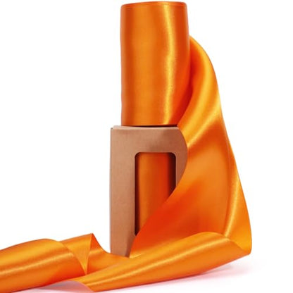 Orange Satin Ribbon 4 Inch x 10 Yards Double Faced