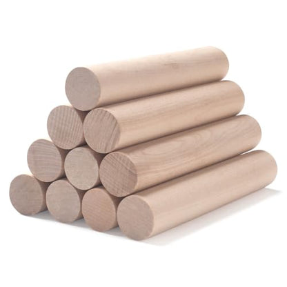 Wooden Dowels Wooden Sticks for Crafts 1" x 6" (10 Count)