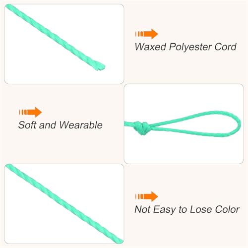 Waxed Cord 0.45mm Waxed Thread 87 Yard Wax String Leather Cord for Bracelet Making