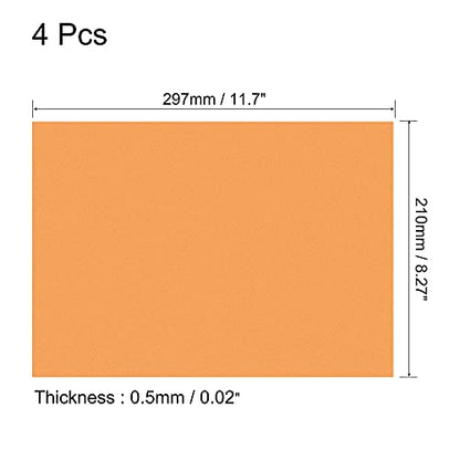 4Pcs A4 Gel Light Lighting Filter Overlay Transparent Color Correction Plastic Vinyl PVC Sheets Photography Television Matte Orange