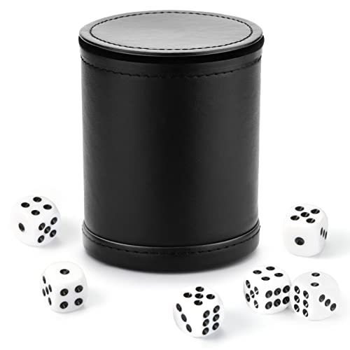 Felt Lined Dice Cup PU Leather Set