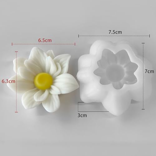 2 Pack Tulip Flower Succulent Peony Half Open Rose Bud Cylinder Candle & Resin Mold