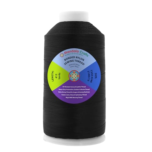 Size 346 210D T350 Black Bonded Nylon Thread