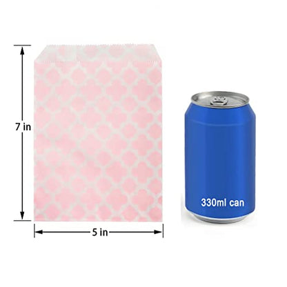 100 Pcs Light Pink Candy Buffet Bags Small Cookie Bags Polka Dot Paper Treat Bags for Wedding Birthday Party