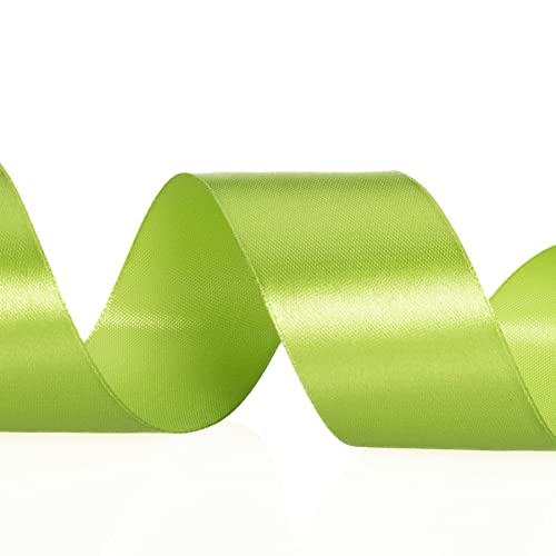 1 1 2 Inch Apple Green Solid Satin Ribbon for Gift Wrapping
