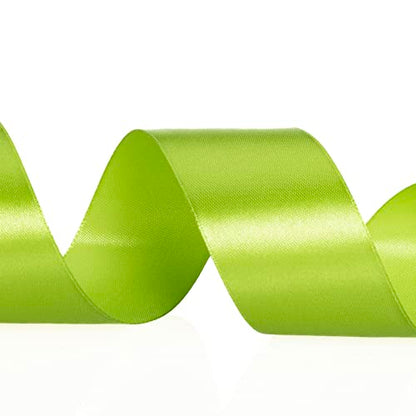 1 1 2 Inch Apple Green Solid Satin Ribbon for Gift Wrapping