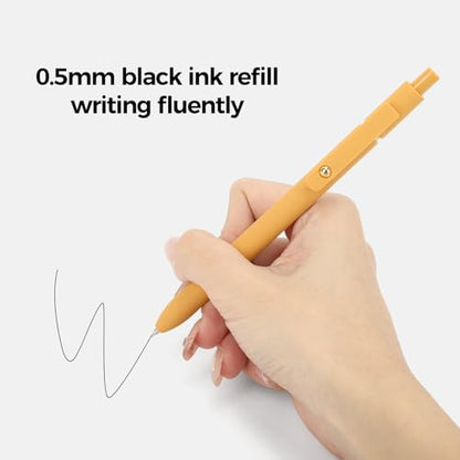Gel Pens Set 24 Pcs 0.5mm Retractable Quick Dry Black Ink Pen Bulk (24 Count)