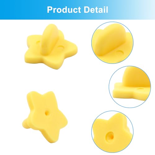 100 Pack Yellow Star Shape Rubber Pin Backs (100 Count)
