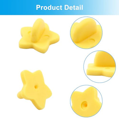 100 Pack Yellow Star Shape Rubber Pin Backs (100 Count)