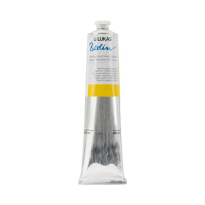 Berlin Pro Artists Water Mixable Oil Paint 200 ml Tube Cadmium Yellow Light Hue (6.8 Fl Oz)