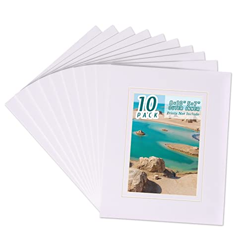 10 Pack Acid Free White Picture Frame Mats
