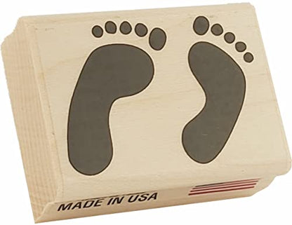 Feet Footprints Rubber Stamp