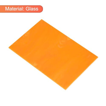 2 Pcs Stained Glass Sheet Mosaic Tile 7.9 Inch x 5.9 Inch Orange Red Stained Glass Sheets for Crafts DIY Art Project